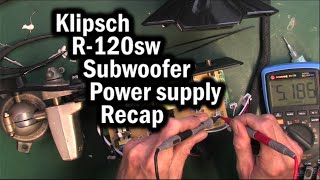 Klipsch R120sw subwoofer power supply recap [upl. by Auof]