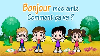 Bonjour mes amischanson pour enfants salut mes amisFrench song for kids [upl. by Acemaj447]