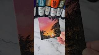 Easiest way to paint a sunset  acrylic painting ideas [upl. by Reiners984]