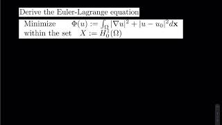 Euler Lagrange equation for minimization problem 1 [upl. by Ahsea]