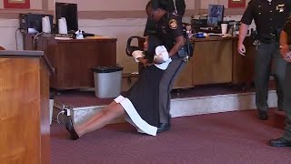 Former Judge Tracie Hunter dragged out of the courtroom ordered to serve six months in jail [upl. by Aseek]