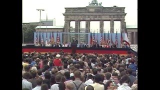 President Ronald Reagans Speech at the Berlin Wall June 12 1987 [upl. by Lonee]