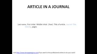 How to reference a journal in APA format [upl. by Salohcin310]