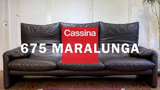 【商品レビュー】カッシーナ  Cassina 675 マラルンガ トリプルソファ 3人掛け ダークブラウン ヴィコ・マジストレッティ [upl. by Attiuqehs274]