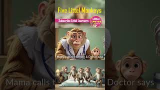 Five Little Monkeys Jumping On The Bed  Children Nursery Rhyme  Littel Learners [upl. by Aimal655]