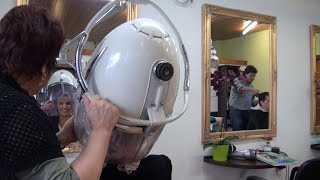 6154 Ernita Part 3 under the hooddryer vintage salon metalrollers ASMR metaldryer full video [upl. by Slrahc]