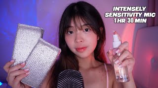 ASMR INTENSELY SENSITIVE MIC at 100 1HR 30MIN [upl. by Moreta]