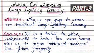 Annual Day Anchoring ScriptPART3 Lamp Lightening Ceremony Anchoring for Two Anchors on Annual Day [upl. by Anir]