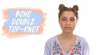 TUTORIAL BOHO DOUBLE TOPKNOT [upl. by Cherye]