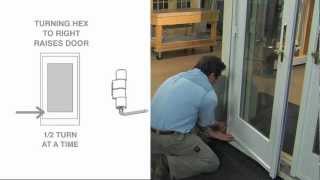 Adjusting a Frenchwood Outswing Patio Door  Andersen Windows [upl. by Cirdahc]