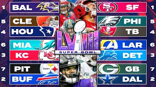 Full NFL Playoff Predictions 2024 Who Will Win The Super Bowl [upl. by Yrahk596]