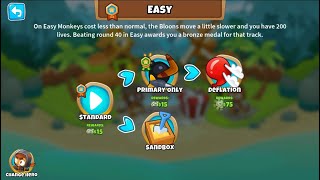 Monkey Meadow  EASY MODE PRIMARY ONLY MEDAL  Bloons TD 6 [upl. by Ninnahc]