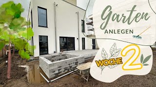 Woche 2 der GARTENBAUARBEITEN  Die Terrasse ist fertig  Bauvlog 43 [upl. by Margalit]