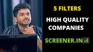 5 Filters to use in Screenerin  Screener for stock market  How to Filter Good Stocks [upl. by Aihsa]