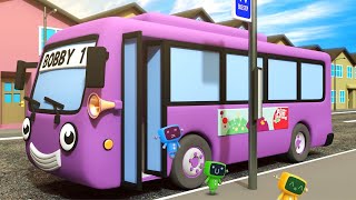 Wheels On Bobby The Bus  Nursery Rhymes amp Kids Songs  Geckos Garage  Bus Videos For Children [upl. by Yrogreg]