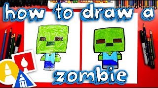 How To Draw Minecraft Zombie Cartoon [upl. by Den]