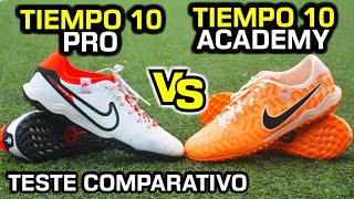 Comparativo Nike Tiempo 10 Pro TF vs Tiempo 10 Academy TF  Qual a melhor chuteira society [upl. by Eniamert]