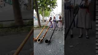 Alphorn being played in Basel Switzerland [upl. by Borrell674]