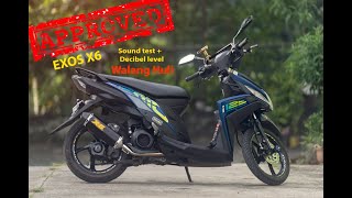 Exos X6 Pipe without silencer vs Stock Pipe  Yamaha Mio i 125  Soundcheck  Decibel Level Review [upl. by Hayila]