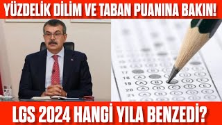 LGS Yüzdelik dilim hangi seneye benzer 2024 LGS Hangi seneye benzedi Taban puan ve yüzdelik dilim [upl. by Aivon]