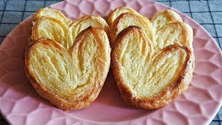 바삭바삭 하트파이팔미에 만들기 PalmierHeart Shaped Pie パルミエ｜효썸 [upl. by Ahsilef]