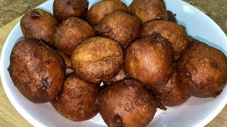 Cekodok Pisang Bulat Hitam Menawan  Jemput Jemput Pisang  Fried banana balls [upl. by Yrod]