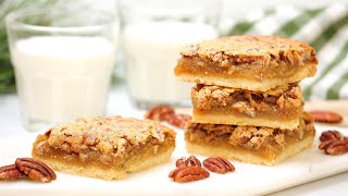 BESTEVER Pecan Pie Bars  Delicious Christmas Desserts [upl. by Eiznekcm]