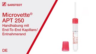 Kapillare Blutentnahme Handhabung der Microvette® APT 250 EU Farbcode [upl. by Tav]