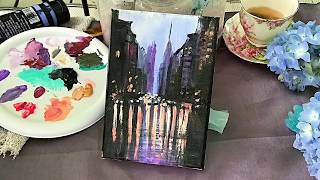 EASY HOW TO PAINT A CITYSCAPE  PAINTING STEP BY STEP TUTORIAL [upl. by Hun588]