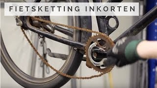 Fietsketting inkorten  Oude fiets ketting repareren [upl. by Nalym]