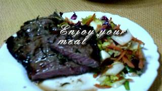 Bistecca ai ferri con insalata mista Grilled steak with mixed salad [upl. by Urbain]