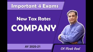 New Tax Rates for Company AY 202021 by CA Vivek Goel [upl. by Neersan]