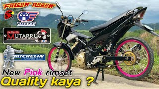 Falcon Argon rim quotPinkquot  Installation  Suzuki Raider 150  Bobwerkz mmvlog [upl. by Marashio780]