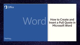 How to Create and Insert a Pull Quote in Microsoft Word [upl. by Llertnod]