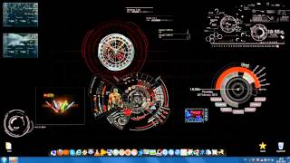 Desktop Rainmeter 25 Skins Rocketdock dynamic Background Other optics [upl. by Nosiddam]