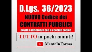 TUTTO il NUOVO CODICE DEI CONTRATTI in pochi minuti  RIASSUNTO DLGS 362023 [upl. by Virgin91]