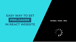 How To Make Website Preloader Using ReactJs  Page Loading Website Loading Animation  react css [upl. by Barnaby]