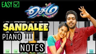 Sandalee Piano Tutorial  Sema  G V Prakash  Tamil Song Keyboard Notes [upl. by Irrab]