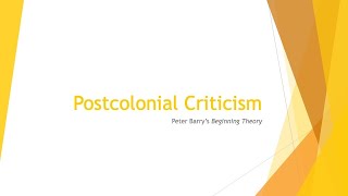 Postcolonial Criticism in Beginning Theory [upl. by Anialem]