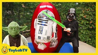 GIANT EGG SURPRISE OPENING Star Wars The Force Awakens Toys Kids Video [upl. by Nabal]