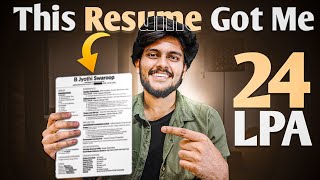 Resume That Got me 24 LPA  Resume Guidance For Freshers  Tips and How to Make Resume [upl. by Dasteel122]