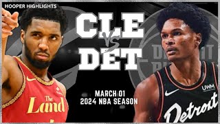 Cleveland Cavaliers vs Detroit Pistons Full Game Highlights  Mar 1  2024 NBA Season [upl. by Anaugahs]