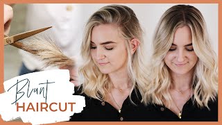 Blunt Haircut Tutorial with Face Framing Layers Medium Length  including Dry Cutting Technique [upl. by Bettencourt]