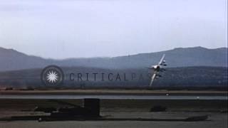 A US Air Force F100 Supersabre jet gets trapped in a quotsabre dancequot and crashes aHD Stock Footage [upl. by Harsho172]