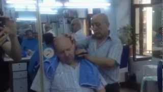 The Turkish barber  haircut shaving head massage part 3 [upl. by Arriaet]