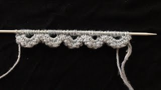 Knit Very Easy Scalloped Edge Border [upl. by Any]