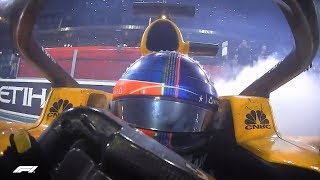 Alonso Hamilton amp Vettel Do Donuts  2018 Abu Dhabi Grand Prix [upl. by Acinomed]