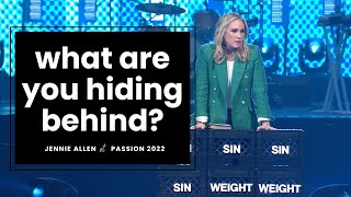 What Are You Hiding Behind Jennie Allen at Passion 2022 [upl. by Kimmi]