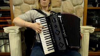 2917  Black Polverini Diamante Piano Accordion LMMM 37 120 2999 [upl. by Yhtommit]