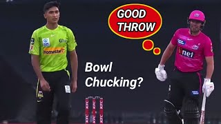 Hasnain vs Henriques Fight  Hasnain Bowling in BBL  Hasnain Accused of Bowl Chucking [upl. by Ezra]